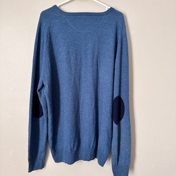 Scotch Soda Lambswool Sweater Mens XXL Elbow Patch Preppy Classic Casual Blue - Picture 9 of 11
